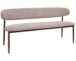 Giga Meubel Eetkamerbank Alexia - Stof - Taupe/Walnoot - 200x55x77cm