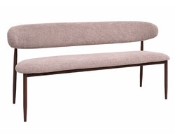 Giga Meubel Eetkamerbank Alexia - Taupe/Walnoot - 160x55x77cm