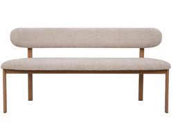 Giga Meubel Eetkamerbank Noor Beige/Naturel - 200 cm - Stof - Japandi