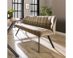 Giga Meubel Eetkamerbank Raster - Champagne Velvet - 180x59x84cm