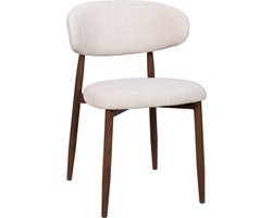 Giga Meubel Eetkamerstoel Alexia - Beige - Metaal/Stof - Set van 2