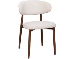 Giga Meubel Eetkamerstoel Alexia - Beige/Walnoot - Set van 2