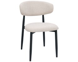 Giga Meubel Eetkamerstoel Alexia - Beige/Zwart - 52x56x77cm - Set van 2