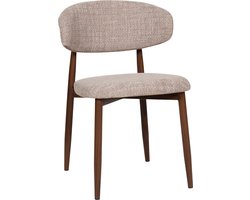 Giga Meubel Eetkamerstoel Alexia - Taupe - Metaal/Stof - Set van 2