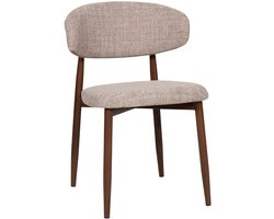 Giga Meubel Eetkamerstoel Alexia - Taupe/Walnoot - Set van 2