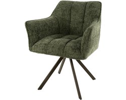 Giga Meubel Eetkamerstoel Alura - Groen - Draaibaar - Set van 2