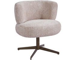 Giga Meubel Eetkamerstoel Bonnie - Taupe/Brons Draaibaar - Set van 2