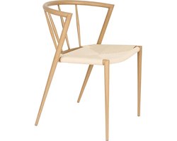 Giga Meubel Eetkamerstoel Che - Gevlochten Papier/IJzer - Naturel - Set van 2