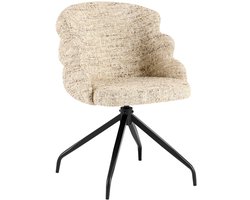 Giga Meubel Eetkamerstoel Claes - Taupe - Draaibaar - Set van 2