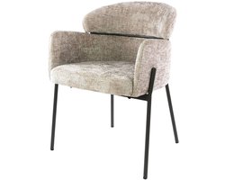 Giga Meubel Eetkamerstoel Curva - Zand Stof - Set van 2