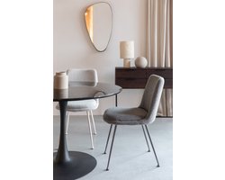 Giga Meubel Eetkamerstoel Fijs - Stof - Grijs - Zitdiepte 47cm - Set van 2