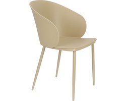 Giga Meubel Eetkamerstoel Gigi - Beige - Metaal - 57x54x81cm - Set van 2