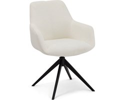 Giga Meubel Eetkamerstoel Helena - Incl. Armleuningen - Wit - Set van 2