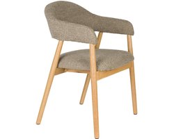 Giga Meubel Eetkamerstoel Indy - Stof - Donkerbruin - Set van 2