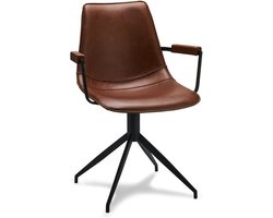 Giga Meubel Eetkamerstoel Isabel - Lichtbruin - Incl. Armleuning - Set van 2