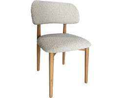 Giga Meubel Eetkamerstoel Lexi - Beige Stof - Eikenhout - Set van 2