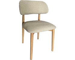 Giga Meubel Eetkamerstoel Lexi - Eikenhout/Polyester - Taupe - Set van 2