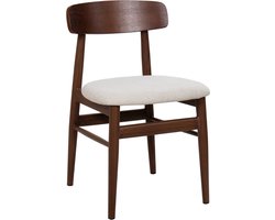 Giga Meubel Eetkamerstoel Liza - 46x49x76cm - Stof - Walnoot - Set van 2