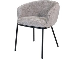 Giga Meubel Eetkamerstoel Mae - Stof/Metaal - Beige - Set van 2