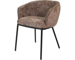 Giga Meubel Eetkamerstoel Mae - Taupe Stof - Zithoogte 51cm - Set van 2