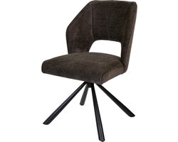 Giga Meubel Eetkamerstoel Mara - Taupe Stof - Draaibaar - Set van 2