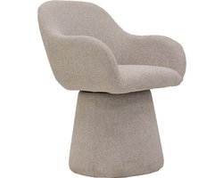 Giga Meubel Eetkamerstoel Minthe - Draaibaar - Stof - Beige - Set van 2