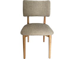 Giga Meubel Eetkamerstoel Nova - Teakhout/Polyester - Taupe - Set van 2