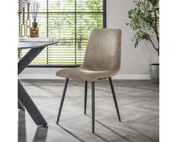 Giga Meubel Eetkamerstoel Rib Rock - Taupe - Set van 4