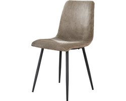 Giga Meubel Eetkamerstoel Rib Rock - Zand Ribstof - Set van 4