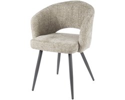 Giga Meubel Eetkamerstoel Salon Tissee - Zand Stof - Set van 2