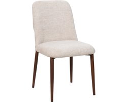 Giga Meubel Eetkamerstoel Sophie - Stof/Metaal - Beige - Set van 2