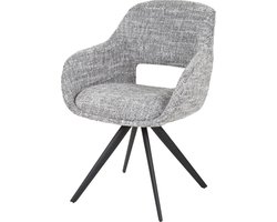 Giga Meubel Eetkamerstoel Spring Eagle - Grijs - Draaibaar - Set van 2