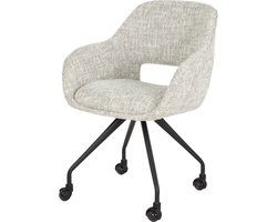 Giga Meubel Eetkamerstoel Spring Eagle - Off-White - Incl. Wieltjes - Set van 2