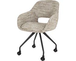 Giga Meubel Eetkamerstoel Spring - Met Wielen - 60x62x84cm - Zand - Set van 2