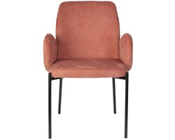 Giga Meubel Eetkamerstoel Tjarda - Roze Stof - Set van 2