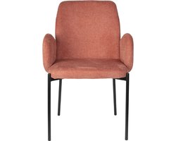 Giga Meubel Eetkamerstoel Tjarda - Stof Roze - Zithoogte 48,5cm - Set van 2
