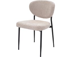 Giga Meubel Eetkamerstoel Vajèn - Stof - Beige - Set van 2