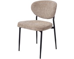 Giga Meubel Eetkamerstoel Vajèn - Stof - Taupe - Set van 2