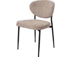 Giga Meubel Eetkamerstoel Vajèn - Stof Taupe - Zithoogte 49cm - Set van 2