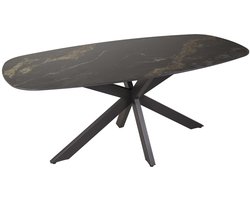 Giga Meubel Eetkamertafel Ceramic Fossil - Zwart Keramiek - 180x90x76cm