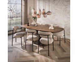 Giga Meubel Eettafel Central - Deens Ovaal Bruin Hout - 180x90x77cm