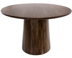 Giga Meubel Eettafel Central - Rond Bruin Hout - Ø130cm