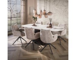 Giga Meubel Eettafel Ceramo Centro Taj Mahal – Deens Ovaal – Keramiek – 215x105x77 cm