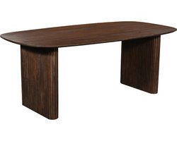 Giga Meubel Eettafel Dai - 240x100x76cm - Donkerbruin Mangohout