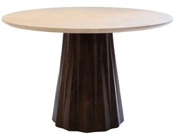 Giga Meubel Eettafel Faiza - Rond - Marmer - 120cm