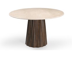 Giga Meubel Eettafel Faiza - Rond - Marmer - 150cm