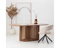 Giga Meubel Eettafel Ferran - Ovaal - Mangohout - Naturel - 200cm