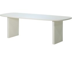 Giga Meubel Eettafel Gin - 240x100x77cm - Beige - Beton - Deens Ovaal