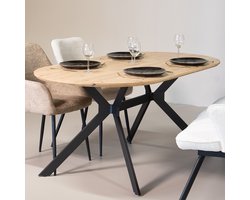 Giga Meubel Eettafel Julian - Ovaal - Naturel - 180x90x73cm