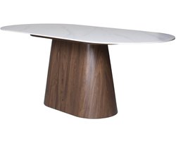 Giga Meubel Eettafel Madia - Wit Keramiek/Walnoot - 200x90x75cm